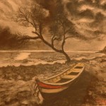 MOORING 2005 CHARCOAL & PASTEL ON PAPER 12″ * 15″