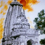 ‘ADINATH TEMPLE’ 2004 PENCIL & PASTEL ON PAPER 20″ * 24″