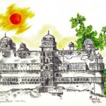JAHANGIR MAHAL 2004 PENCIL & PASTEL ON PAPER