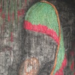 Beaded Head Jewellery Worn by Murzi Tribal Women (Charcoal & Pastel on Paper)