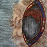 Masai Tribal Man in His Feather Head Dress (Charcoal & Pastel on Paper)
