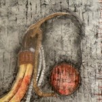 Murzi Tribal Woman Wearing Horn Earing (Charcoal & Pastel on Paper)