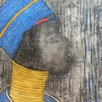 Ndebele Tribal Woman Wearing Metal Rings To Elongate Her Neck (Charcoal & Pastel on Paper)